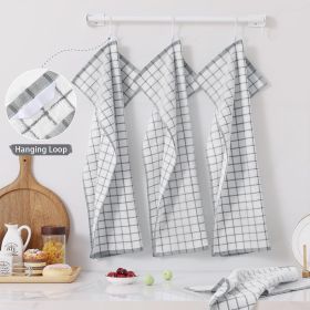 Premium Kitchen Towels(16'x 28', 6 Pack), Large Ring Spun Cotton Dish Towels, Super Absorbent Soft Terry Kitchen Hand Towels