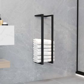 Towel Rack Black Iron 4.9 x 4.9 x 23.6 in Wall Mounted