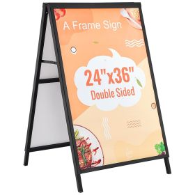 VEVOR A Frame Sidewalk Sign, 24x36 Inch Heavy Duty Slide-in Signboard Holder, Double-Sided Folding Sandwich Board Signs
