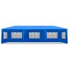 10'x30' Outdoor Party Tent with 8 Removable Sidewalls, Waterproof Canopy Patio Wedding Gazebo, Blue