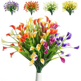 4 Bundles Premium Oxidation Resistance Artificial Flower; Artificial Outdoor Flowers UV Resistant Fake Flowers No Fade Faux Plastic Greenery Shru (Color: White)