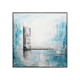 Hand-painted decorative painting abstract art color villa porch light luxury modern American style paintings wall decor (size: 80x80cm)
